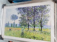 LARGE 43x31" FRAMED CLAUDE MONET PRINT - READ NOTE