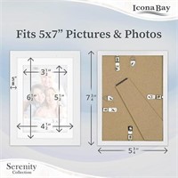 Icona Bay 5x7 Picture Frames w/Removable Mat for 4