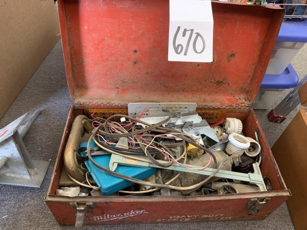 VINTAGE TOOLBOX AND CONTENTS - 16 X 8.5 X 6 “