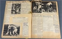 Vtg 1950s Boxing Newspaper Scrapbook