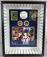 Derek Jeter Signed Baseball & Rookie Cards Display