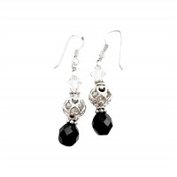 Sterling Silver & Crystal Beaded Dangle Earrings