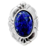 7 Carat Lapis Lazuli Ring Sterling Silver