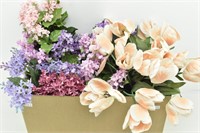 Realistic Silk Lilacs & Pink Tulips