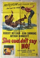1954 She Couldn't Say No One-Sheet Poster