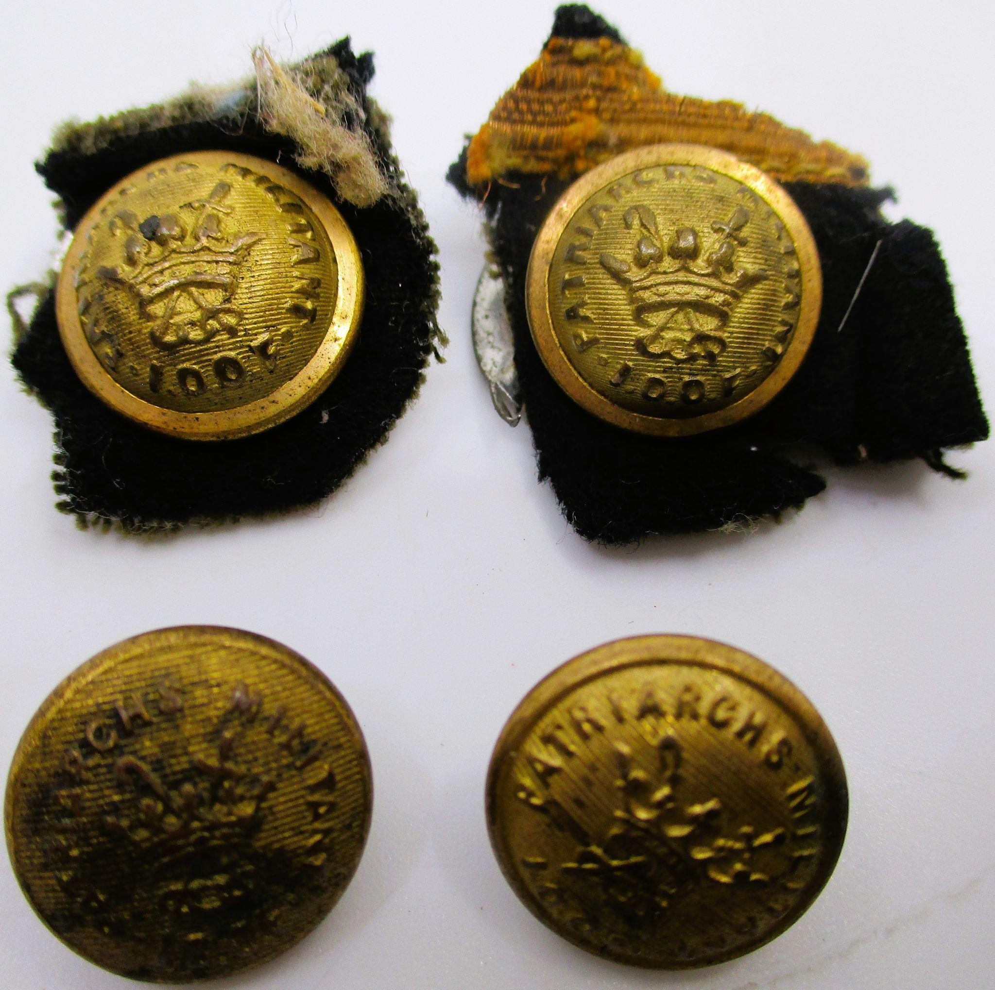 Lot of 4 IOOF Patriarchs Militant Buttons