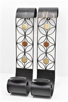 Pair of Metal Candle Wall Sconces w/ Polished ...