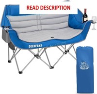 DEERFAMY Double Chair  Outdoor Loveseat Blue