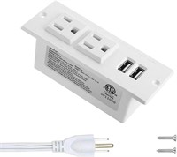 Recessed Power Strip Socket with Switch 4 Power Ou