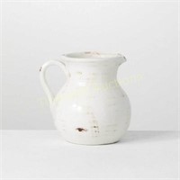 Glazed Ceramic Pitcher Vase 8H  Off-White