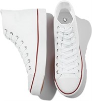 5M/7W - Mens High Top Sneakers Casual White Canvas