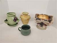 Assorted Pots, Cup and Candleholder Bowl
