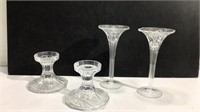 Two Pair of Glass Candleholders K7D