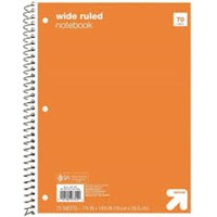 Wide Ruled 1 Subject Flexible Paperboard Cover