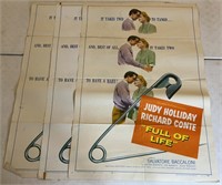 3pc 1956 Full Of Life Movie Posters 57/6