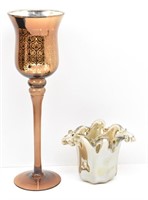 Murano White Crystal Stunning Art Glass Vase &