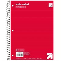 Wide Ruled 1 Subject Flexible Paperboard Cover