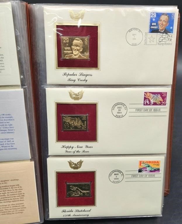 22K Gold Stamp Covers Proof Replicas in Binder
