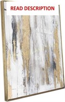 Gold & Gray Abstract Art 23.6x31.5  Framed