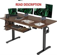 INNOVAR Electric Desk 55  Wood  Black Frame