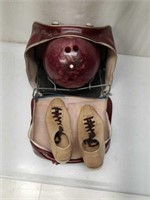 Vintage Bowling Bag, Ball, Shoes