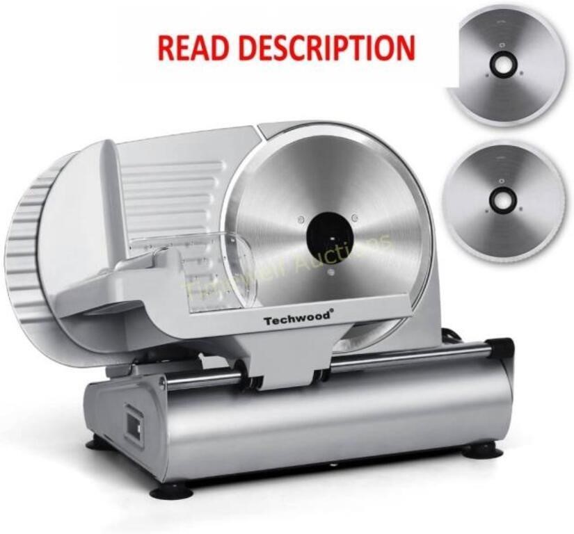 Techwood 200W Meat Slicer  9 Stainless Steel