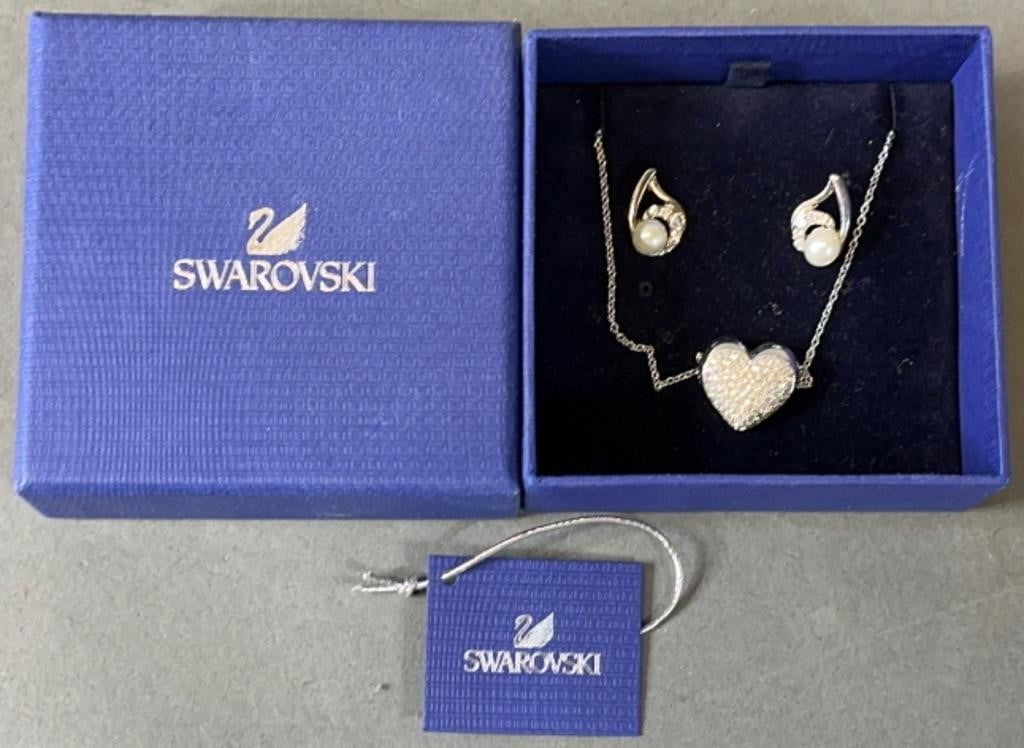Swarovski Necklace & Earrings Set In Box