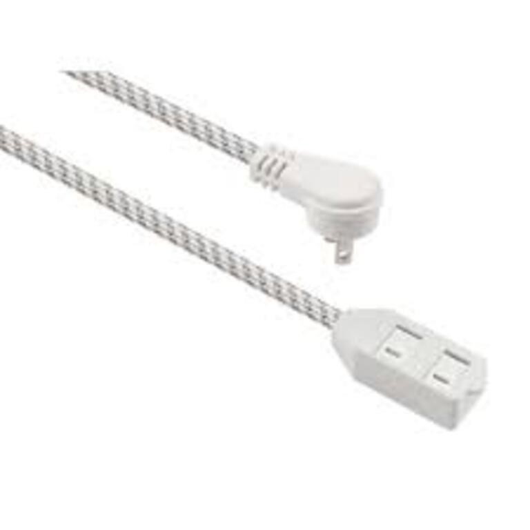 5 Count 10 Ft. 16-gauge/2 White Braided Extension