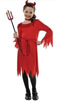 Kids Halloween 'Lil' Red Devil Girls Fancy Dress