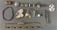 19pc Sterling Silver Jewelry w/ Gold Filled