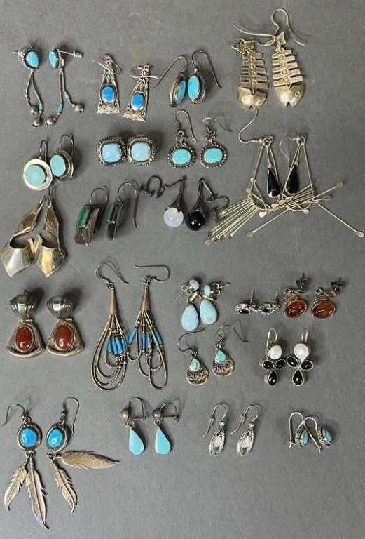 22 Sets Of Sterling Silver Earrings