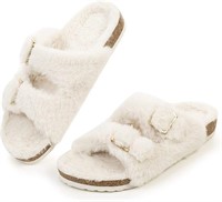 FITORY Womens Open Toe Slipper with Cozy Lining,F