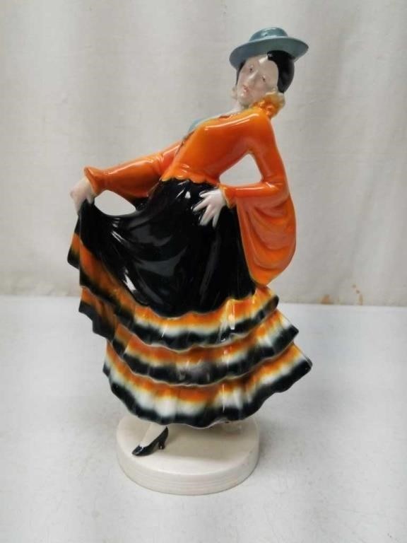 Spanish Orange Senorita Porcelain Figurine - old