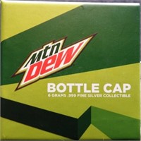 .999 Silver Mountain Dew Bottle Cap / Coin
