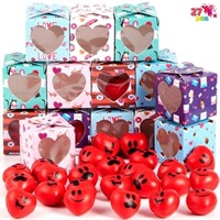 JOYIN 27 Packs Valentine Heart Stress Balls Smile