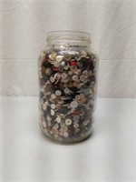 Giant Glass Jar of Sewing Buttons