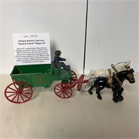 Antique Kenton C.I. Sand & Gravel Wagon w/Horses