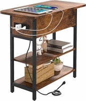 Yoobure End Table with Charging Station, Flip Top