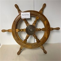 Old Wooden Ship's Steering Wheel