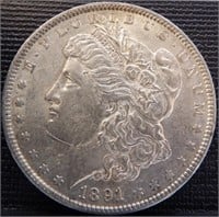 1891 Morgan Silver Dollar - Coin
