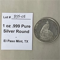 1 oz .999 Pure Silver Round