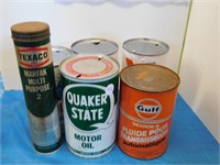 LOT COLLECTIBLE CANS - VALVOLINE,  QUAKER STATE