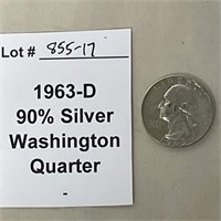 1963-D Washington 90% Silver Quarter