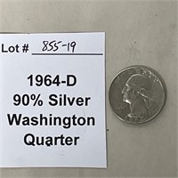 1964-D Washington 90% Silver Quarter