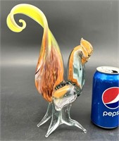 Vintage Murano Hand Blown Rooster Glass Figure