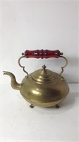 Antique Brass Kettle W/Glass Handle U15A