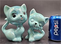 Pair Kitsche Lustre Kitten Figures