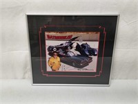 George Barris Signed Batmobile Framed Picture