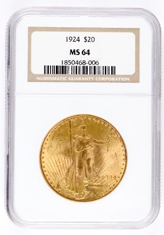 1924 US $20 DOLLAR GOLD EAGLE COIN