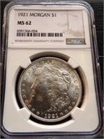1921 Graded MS62 Morgan Silver Dollar